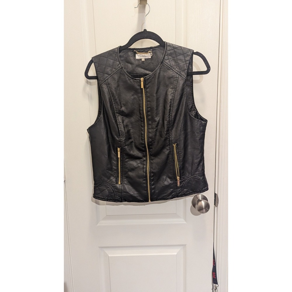 Calvin Klein‎ Woman's Faux Leather Vest
